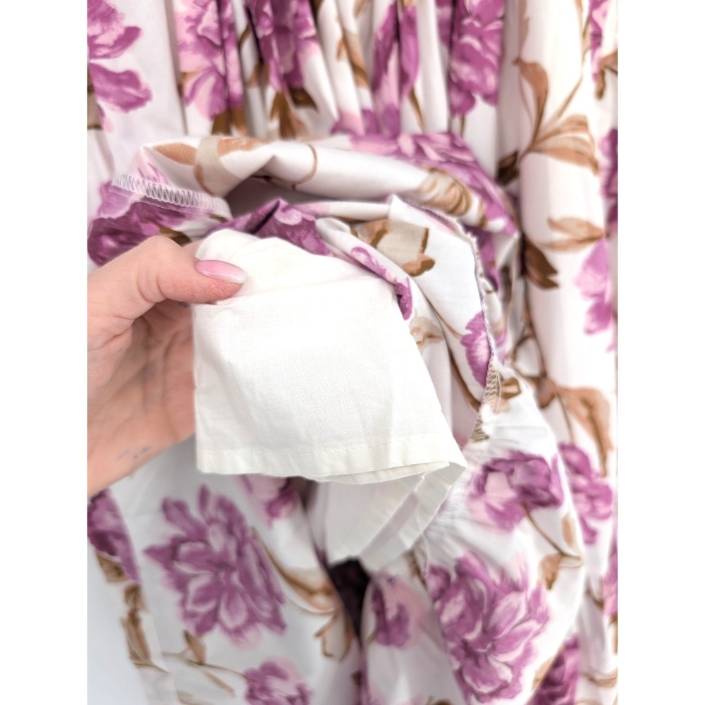 Abercrombie & Fitch Emerson Poplin Puff Sleeve Floral Midi Dress XS Coquette - Picture 7 of 13